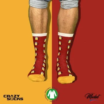 CRAZY SOCKS Voedingssokken Biologisch Katoen (Edele sokken) Crazy Socks chez FrenchMarket