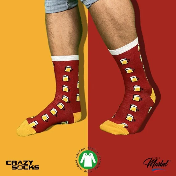 Calcetines CRAZY SOCKS de algodón orgánico para la alimentación (Calcetines de fantasía) Crazy Socks chez FrenchMarket