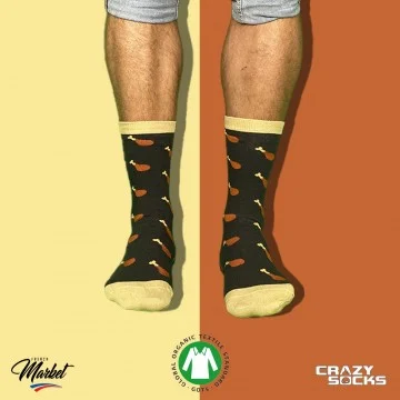 CRAZY SOCKS Voedingssokken Biologisch Katoen (Edele sokken) Crazy Socks chez FrenchMarket
