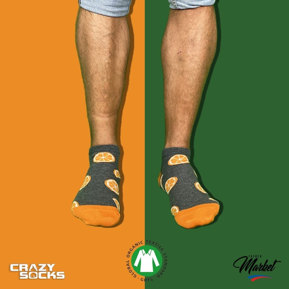 CRAZY SOCKS Socquette Fruits Coton Bio  (Chaussettes fantaisies) chez FrenchMarket