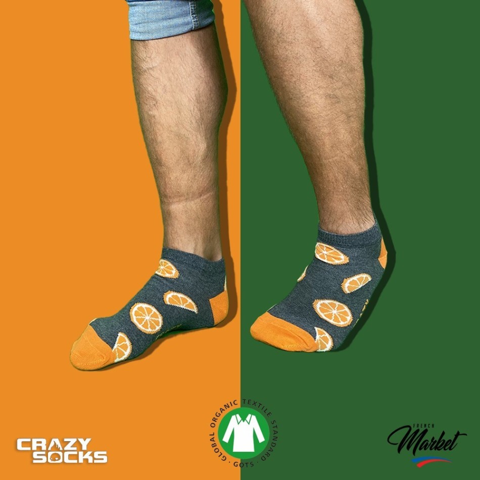 Socquette Fruits Coton Bio (Chaussettes fantaisies) Crazy Socks chez FrenchMarket