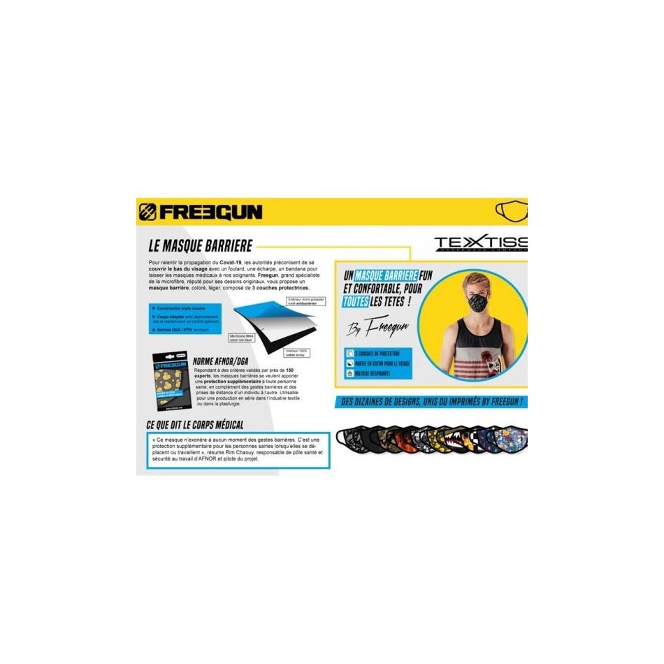 Mask av tvättbart tyg Freegun Mask för män / French Market